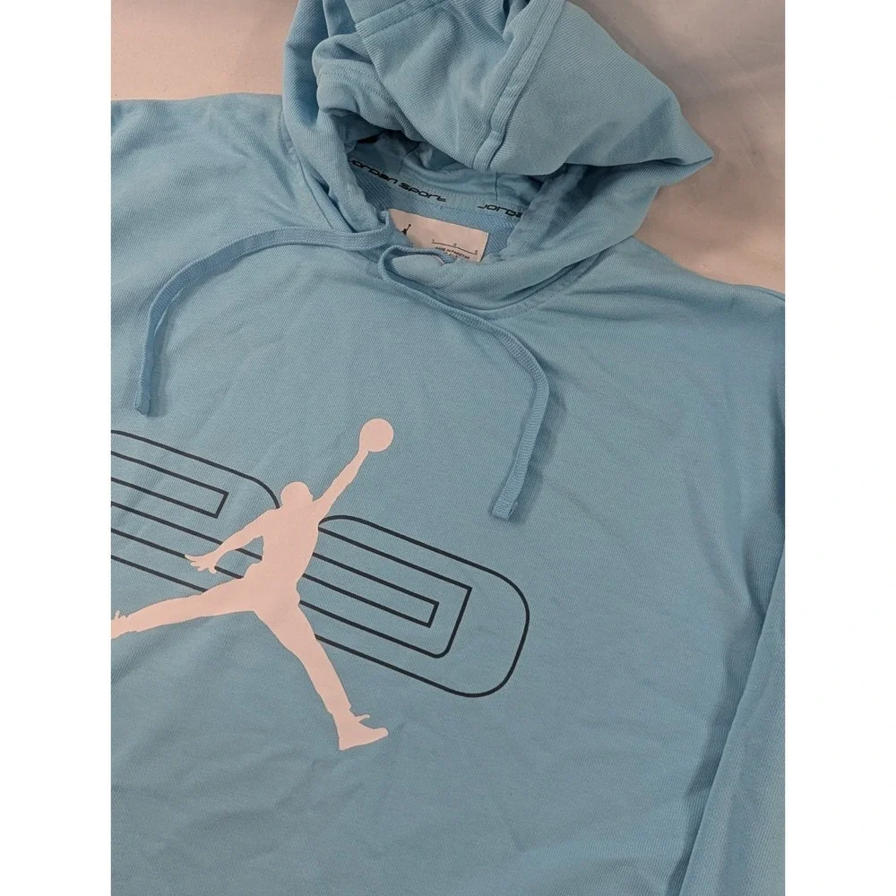 Nike Jordan Sport Crossover Hoodie Dri-Fit Mens Blue Large Jumpman 23 Pullover